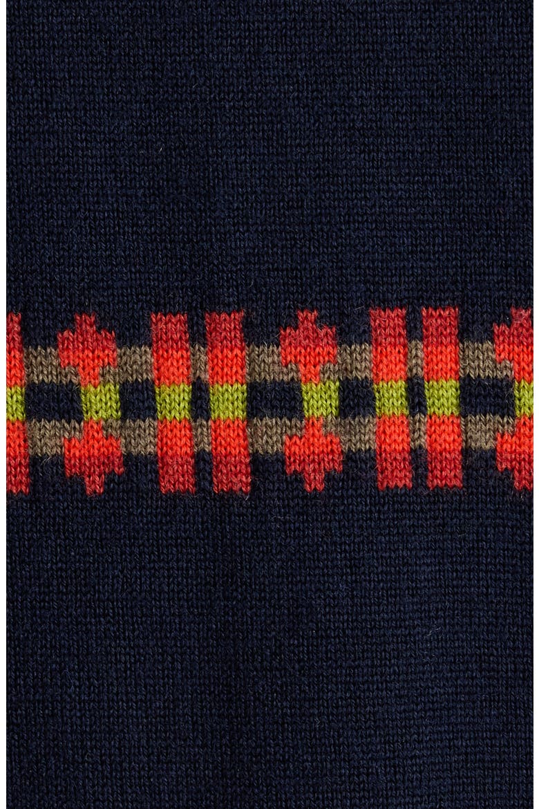 Tunos Geometric Stripe Wool Polo, Alternate, color, NAVY