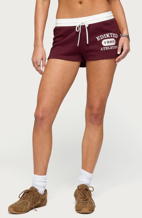 Athlete Contrast Waist Drawstring Micro Shorts