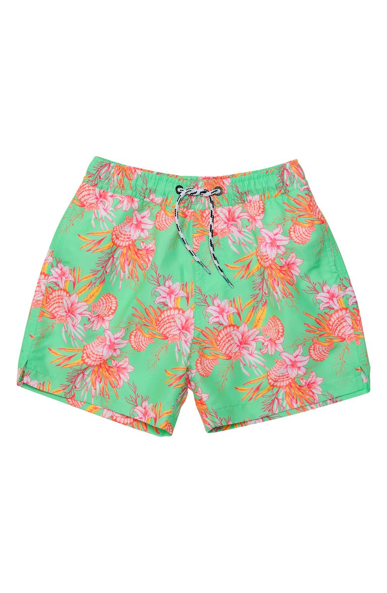 Snapper Rock Kids' Print Swim Trunks, Main, color, Green