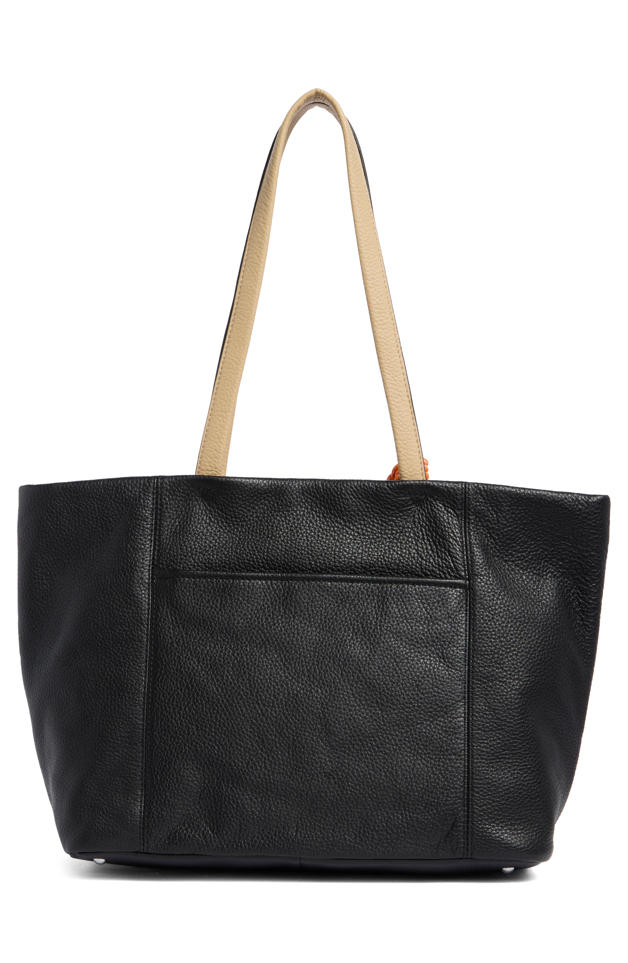Essex Leather Tote, Alternate, color, BLACK