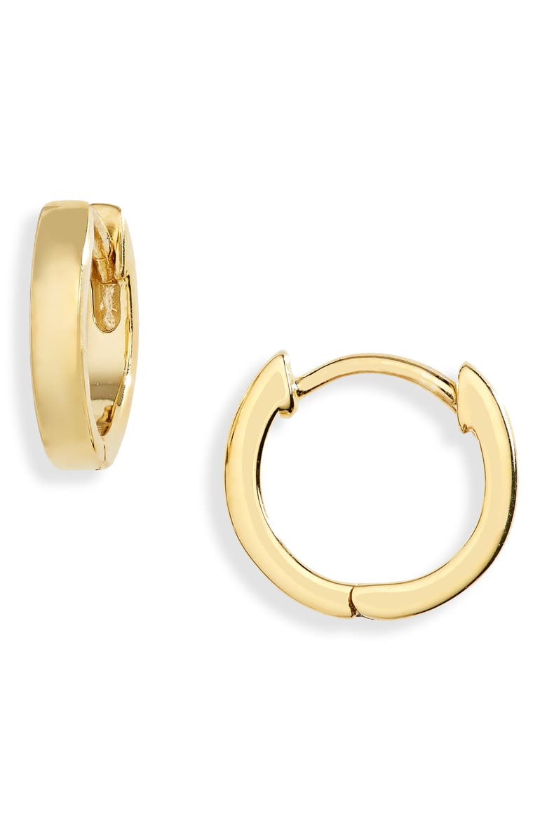 Delicate Collection Demi-Fine Huggie Mini Hoop Earrings, Main, color, VERMEIL