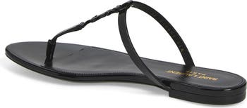 Cassandra YSL Logo T-Strap Sandal