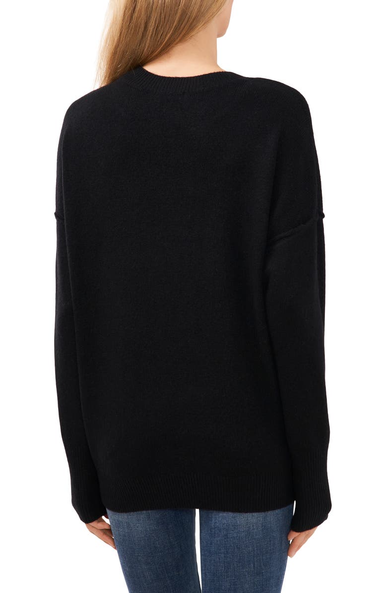 CeCe Rhinestone Embellished Crewneck Sweater, Alternate, color,