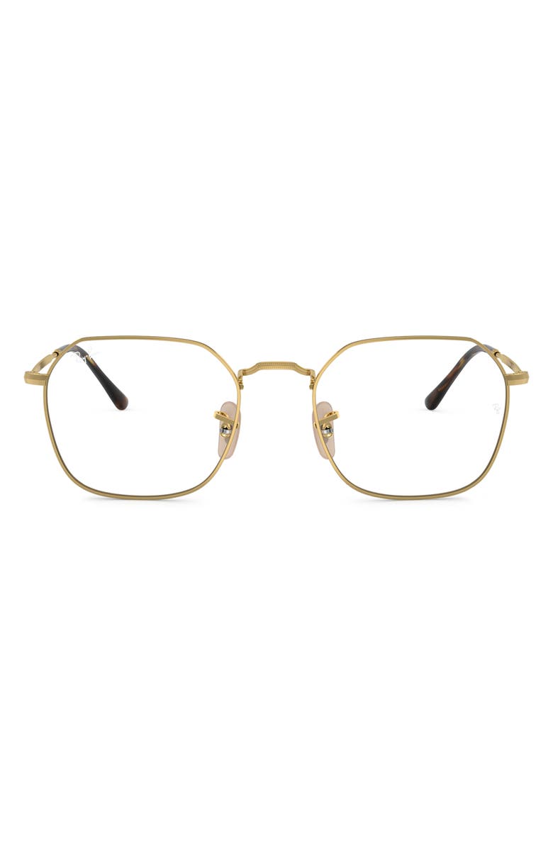 Ray-Ban Jim 51mm Irregular Optical Glasses, Main, color, Gold Flash