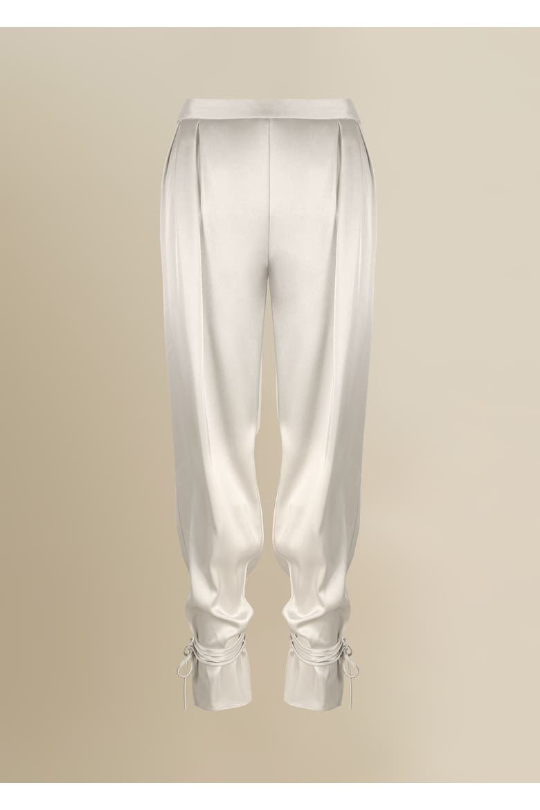 Mane Shiny Triacetate Loose-Fitting Pants, Main, color, Champagne