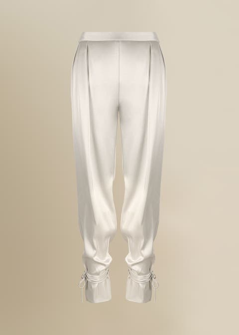 Mane Shiny Triacetate Loose-Fitting Pants