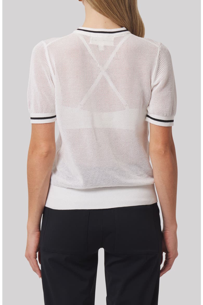 Sydney Cotton Mesh Golf T-Shirt, Alternate, color, WHITE/ BLACK