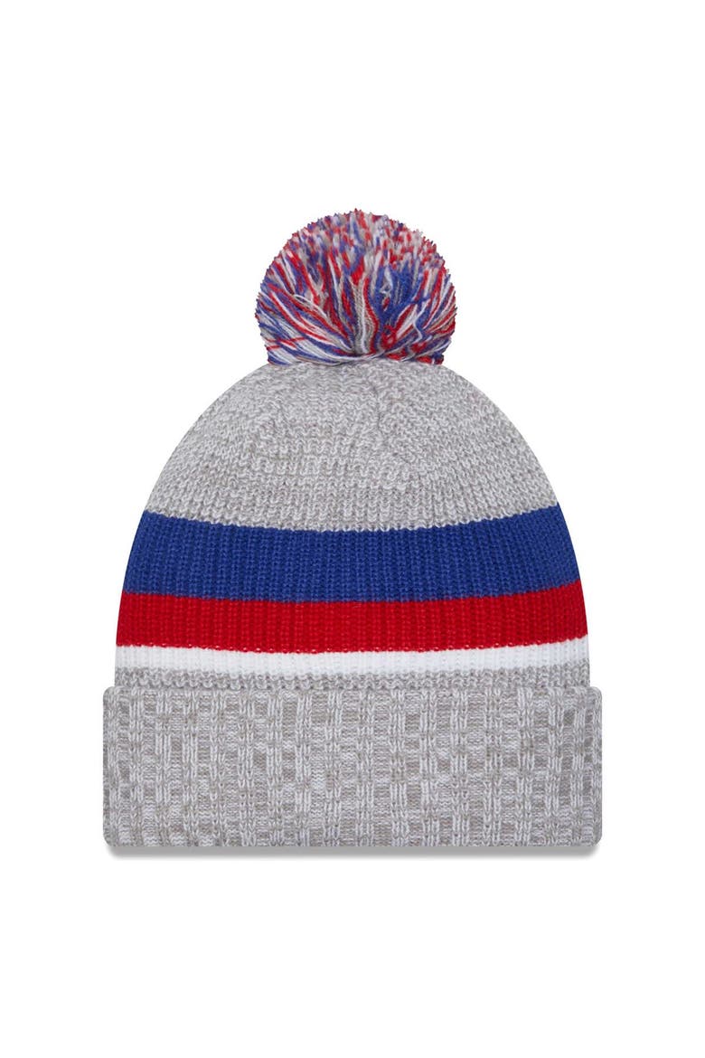 Men's New Era Heather Gray New York Giants Cuffed Knit Hat with Pom, Alternate, color, Heather Gray