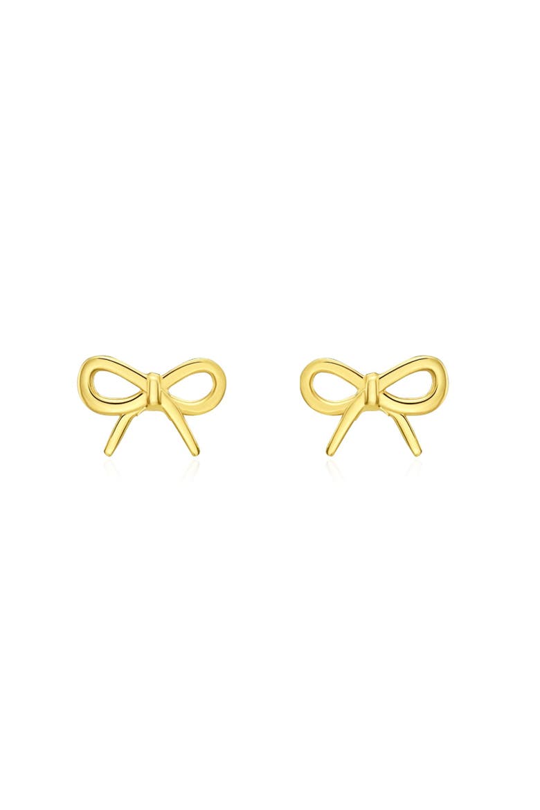 Gold Bow Stud Earrings, Alternate, color, Yellow Gold