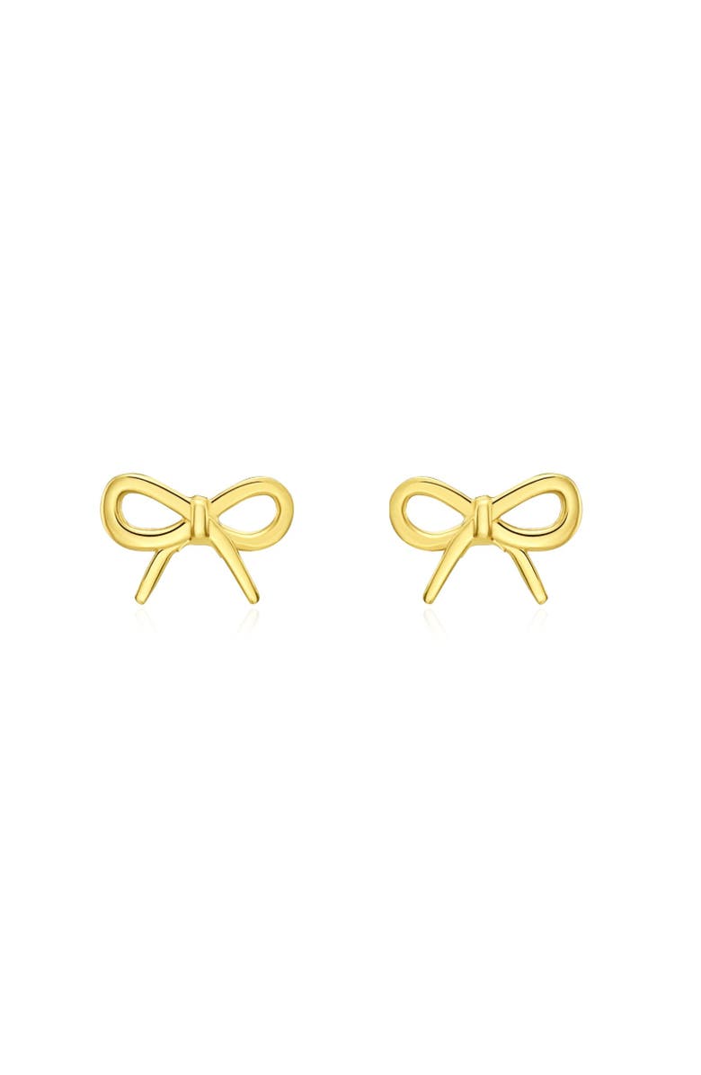 The Lovery Fine Jewelry Gold Bow Stud Earrings, Alternate, color, Yellow Gold