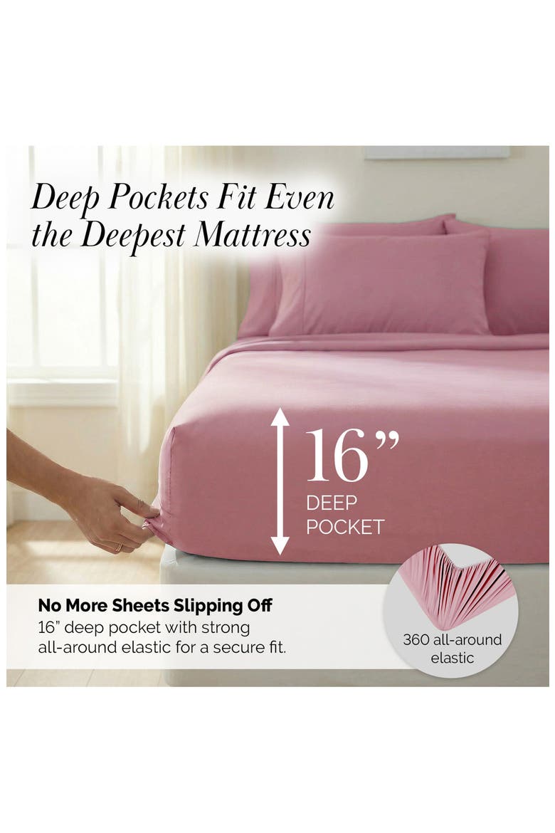 Southshore Essentials Double Brushed 100 GSM Sheet Set, Alternate, color, ROSE