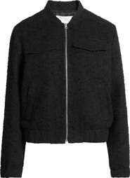 Caslon® Bouclé Bomber Jacket