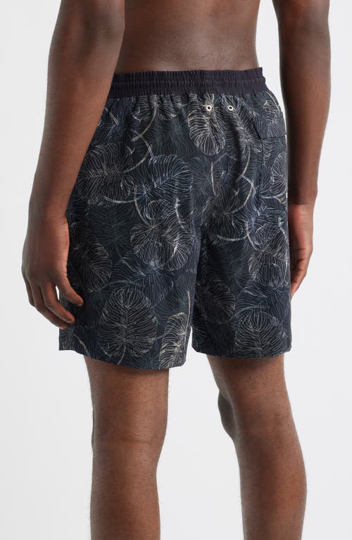 Stone Rose Jungle Monstera Print Swim Trunks