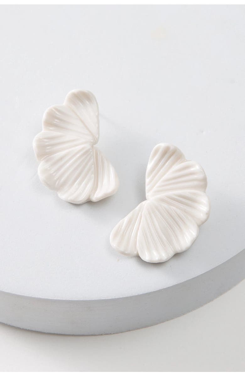 Noonday Collection Porcelain Petal Earring, Main, color, White