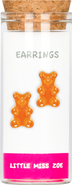 Little Miss Zoe Kids' Sterling Silver Gummy Bear Stud Earrings in Gift Bottle