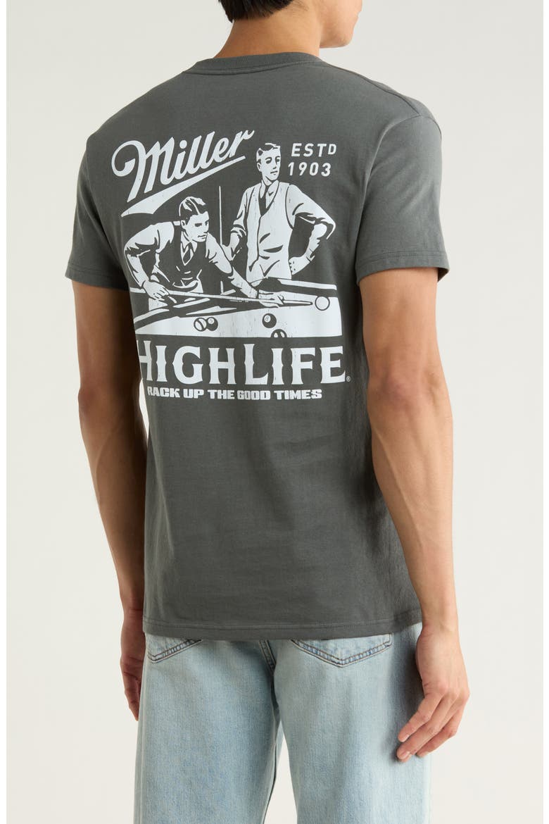 Miller High Life T-Shirt, Alternate, color, CHARCOAL