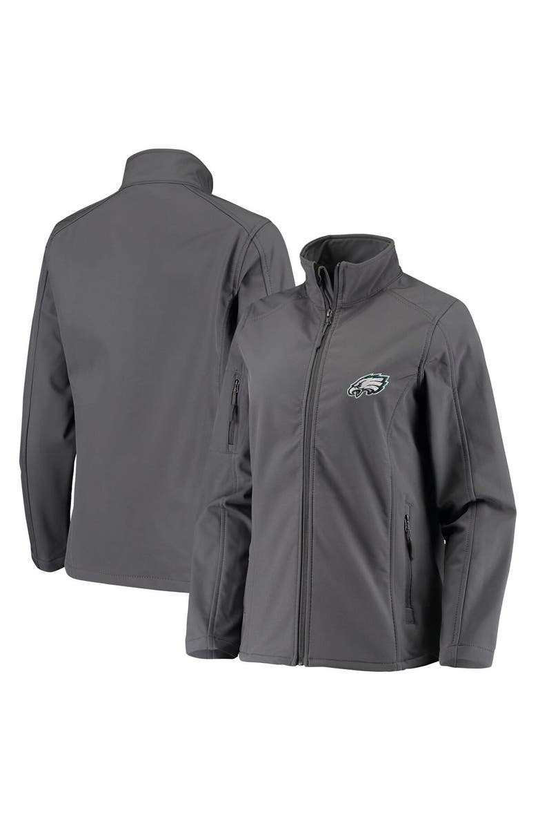 DUNBROOKE Women's Charcoal Philadelphia Eagles Full-Zip Sonoma Softshell Jacket, Main, color, 