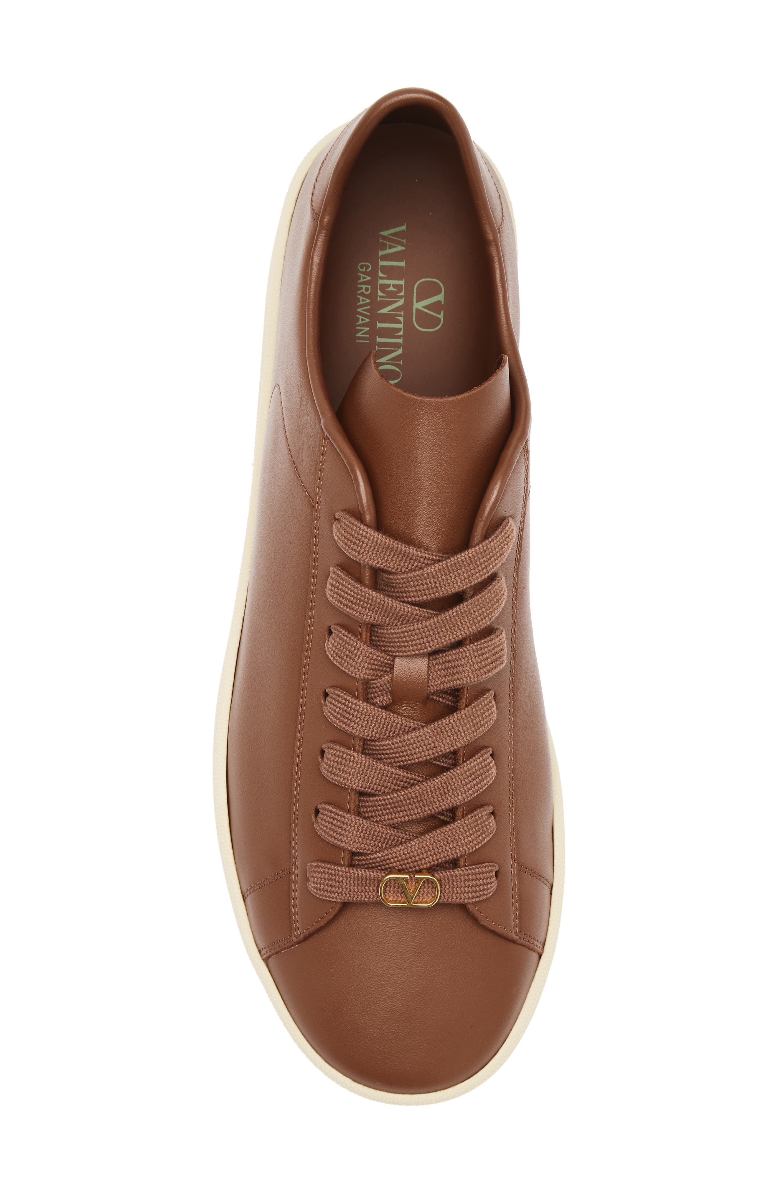 Valentino Garavani Calfskin Leather Sneaker, Alternate, color, Brown Multi