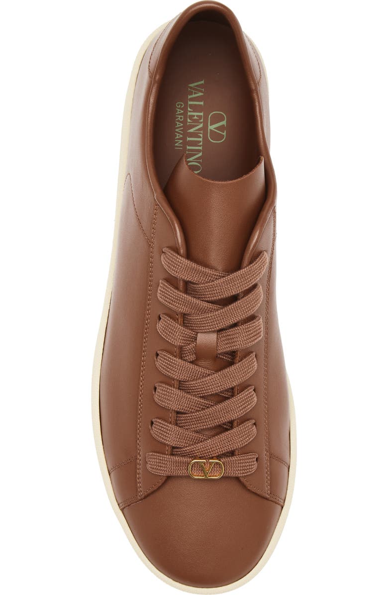Valentino Garavani Calfskin Leather Sneaker, Alternate, color, Brown Multi
