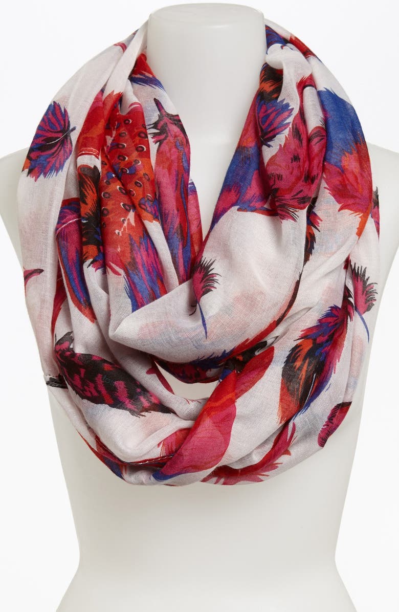 Tasha 'Feathers' Infinity Scarf, Main, color, 