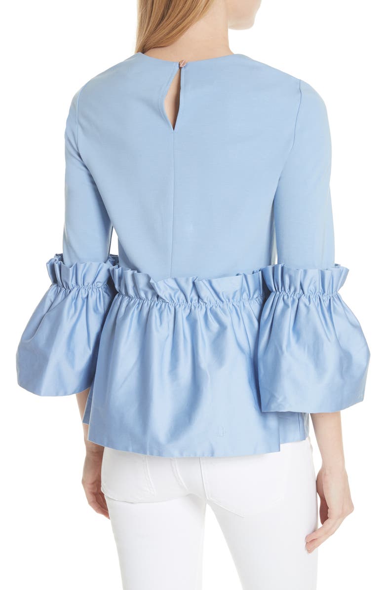 Ted Baker London Pleat Ruffle Top, Alternate, color, 