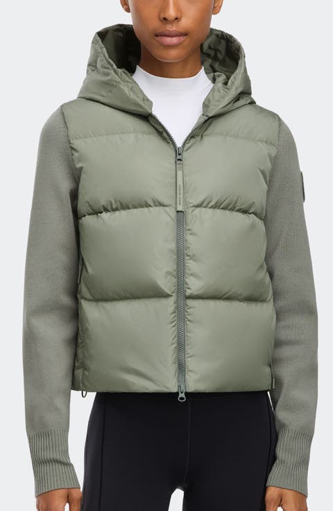 Hybridge Mixed Media 750 Fill Power Down Puffer Jacket