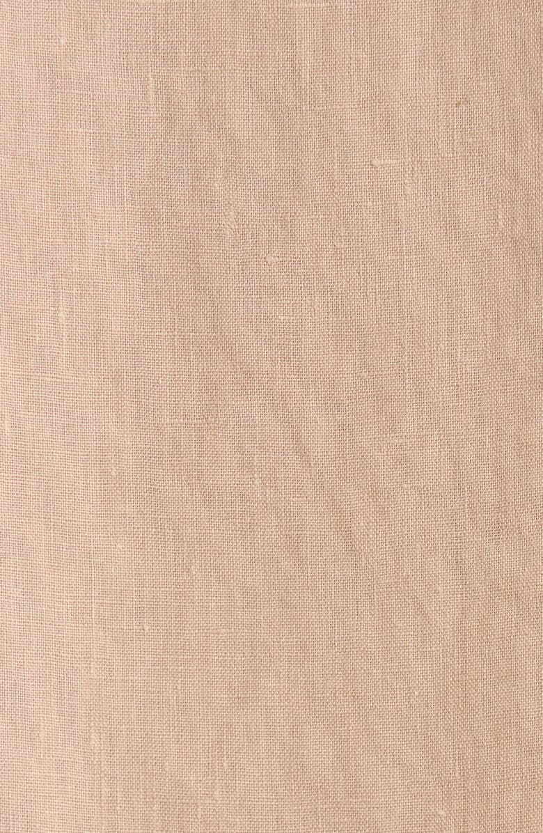 Bugatchi Axel Shaped Fit Linen Button-Up Shirt, Alternate, color, Sand