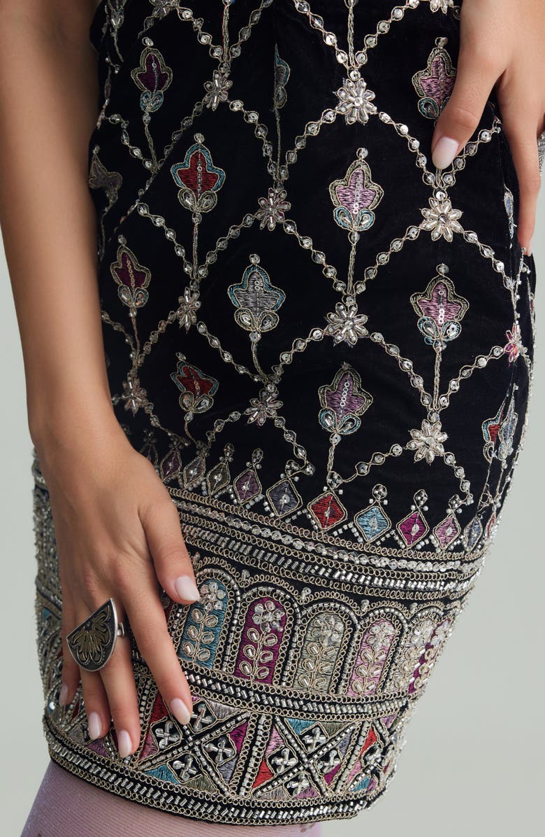 holiCHIC Sarina Sleeveless Embroidered Minidress, Alternate, color, Black