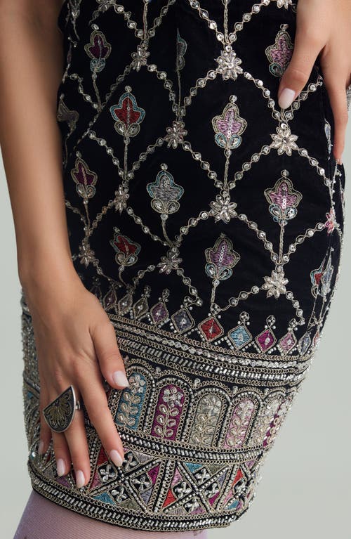 Holichic Sarina Sleeveless Embroidered Minidress In Black