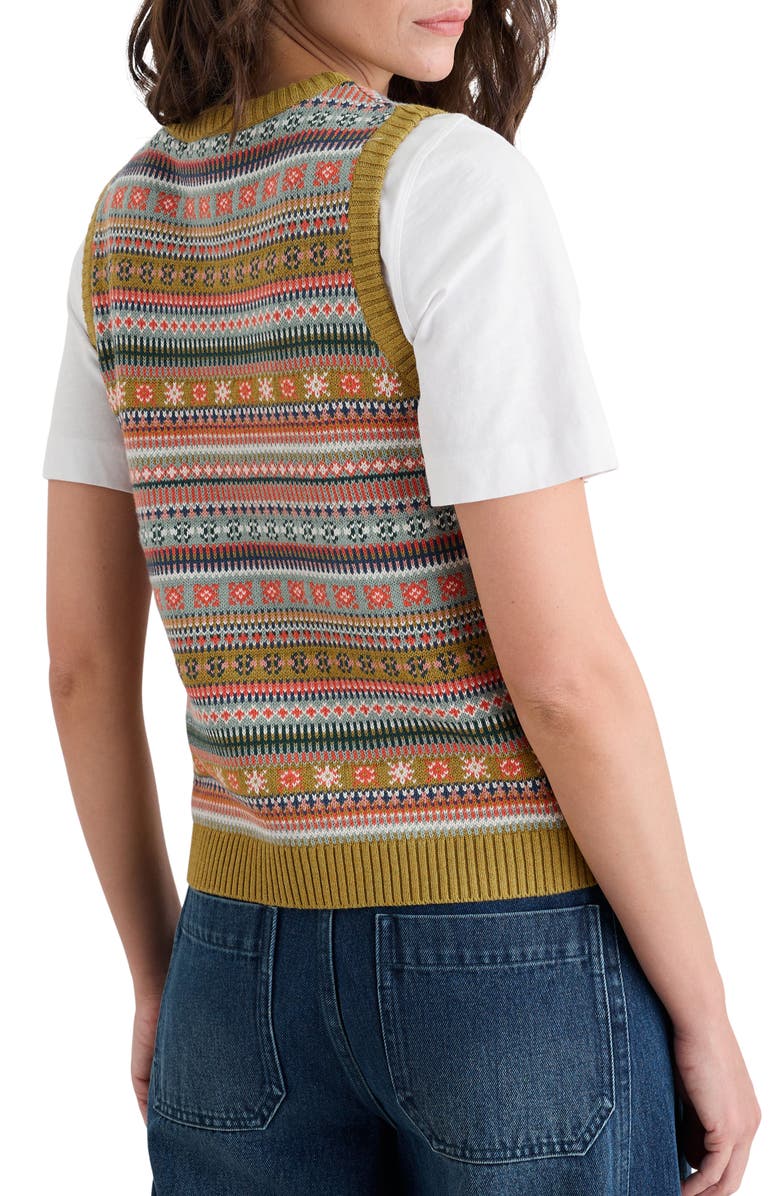 Seasalt Cornwall Cove Cottage Fair Isle Organic Cotton Sweater Vest, Alternate, color, 