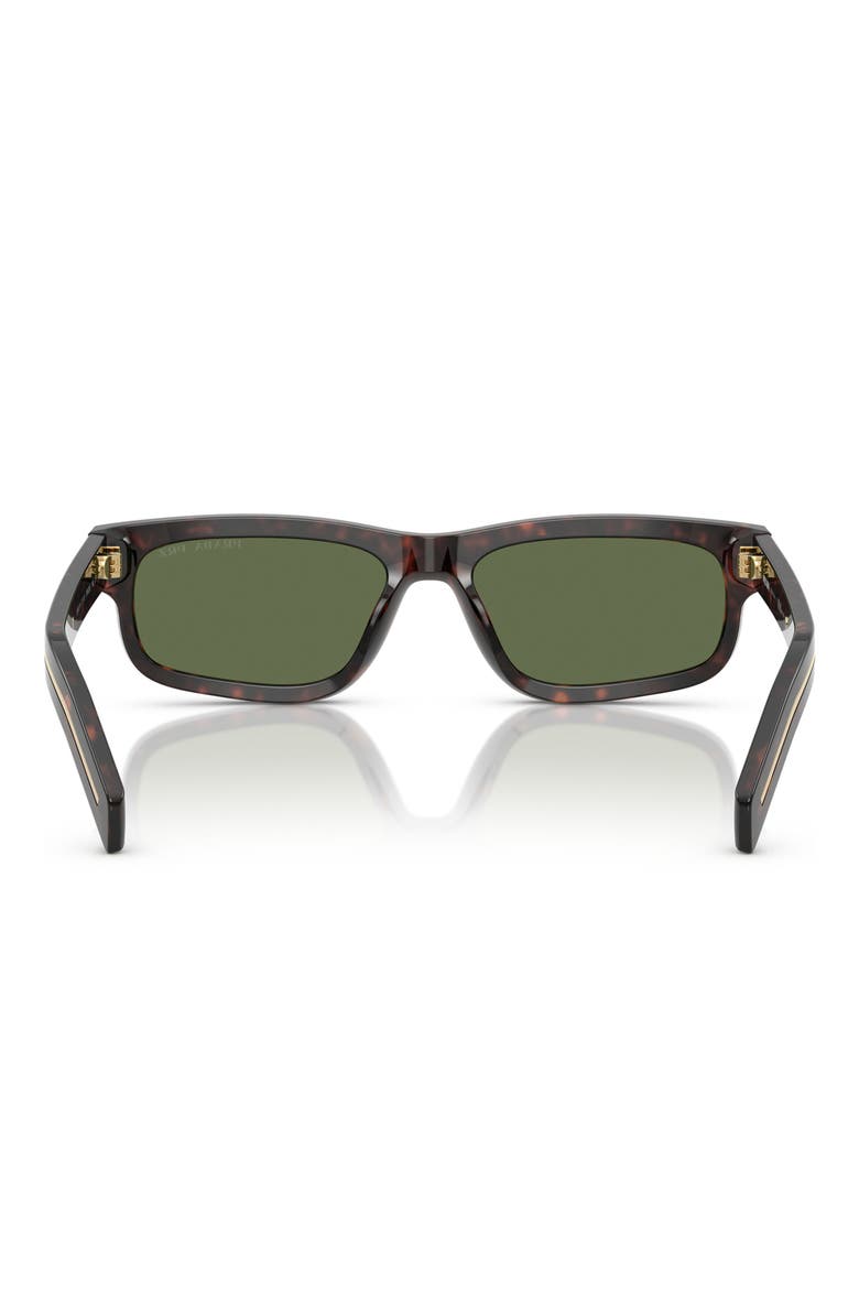 57mm Polarized Rectangular Sunglasses, Alternate, color, BROWN TORTOISE