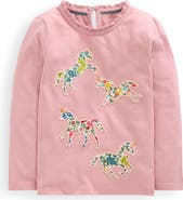 Mini Boden Kids' Unicorn Appliqué Cotton Graphic T-Shirt