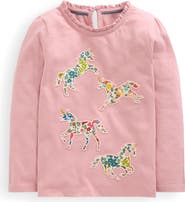 Mini Boden Kids' Unicorn Appliqué Cotton Graphic T-Shirt