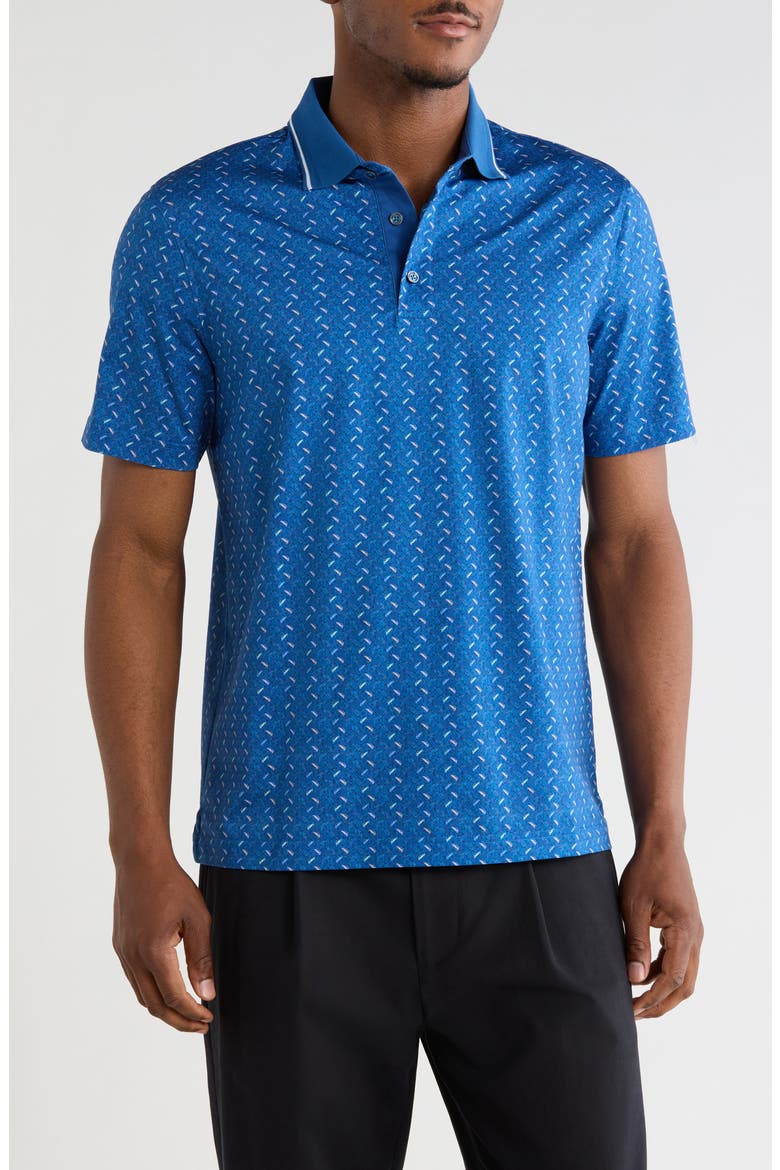 Short Sleeve Knit Polo, Main, color, NIGHT BLUE