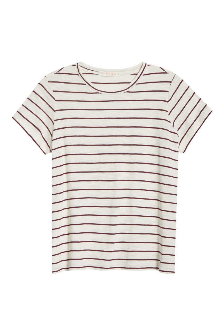 Stripe Crewneck Shirt, Alternate, color, WHITE/ FIG STRIPE
