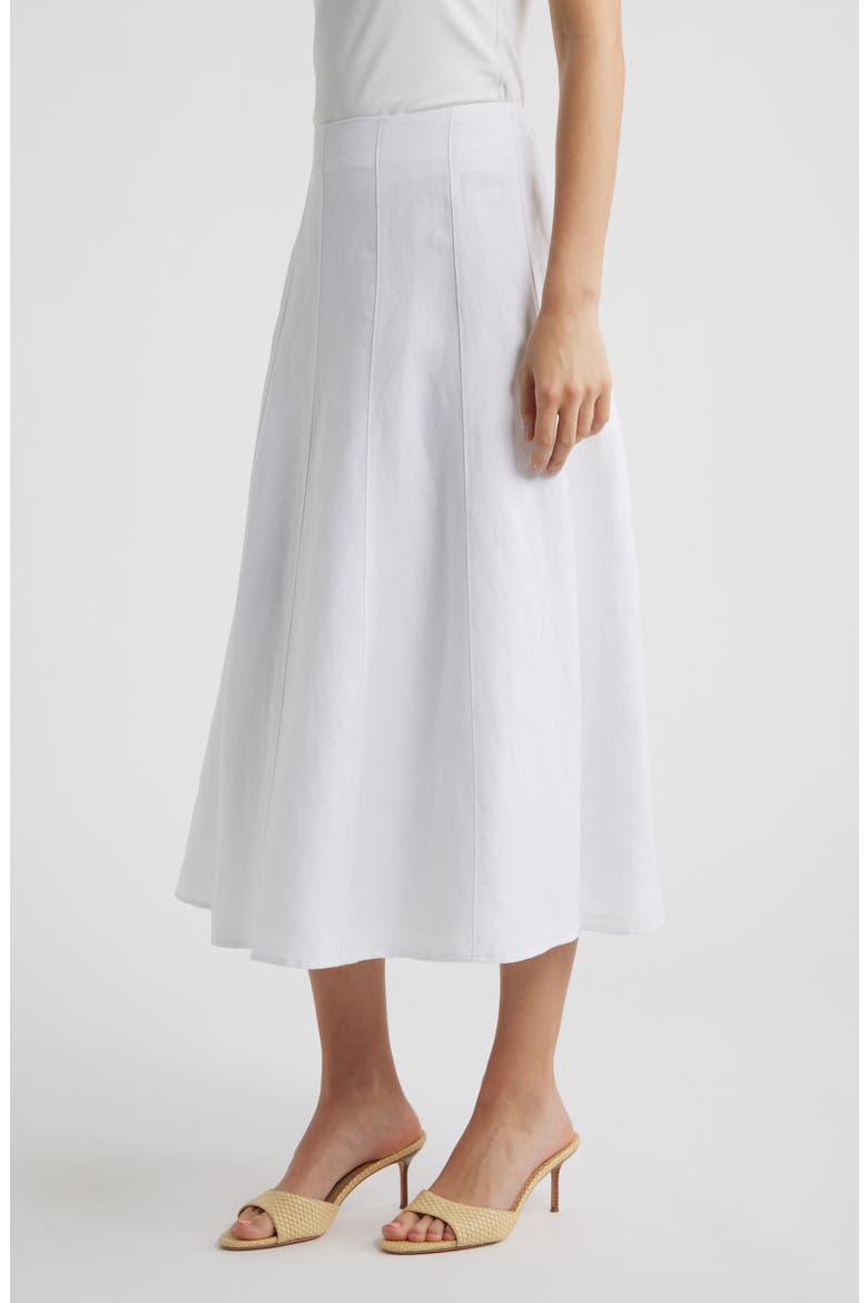 Panel A-Line Midi Skirt, Alternate, color, CRISP WHITE
