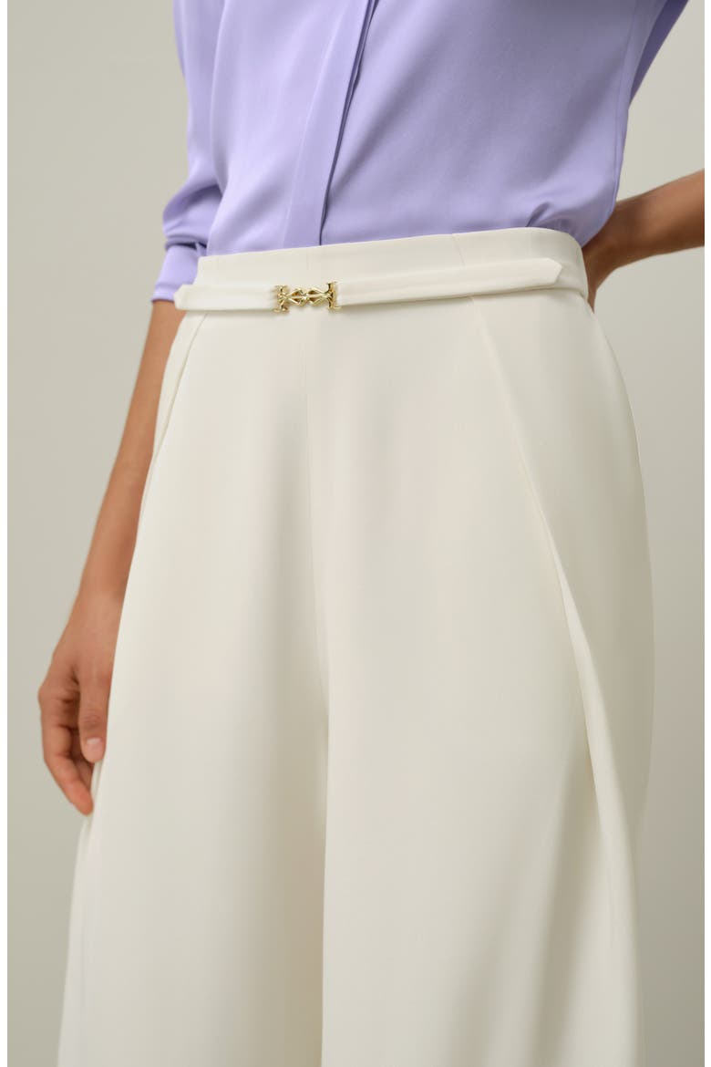 Women's Heavy-Weight Silk Crepe Wide-Leg Pants, Alternate, color, Natural White