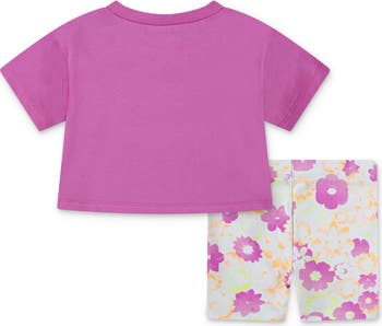 Kids' Wild Flower T-Shirt & Bike Shorts Set