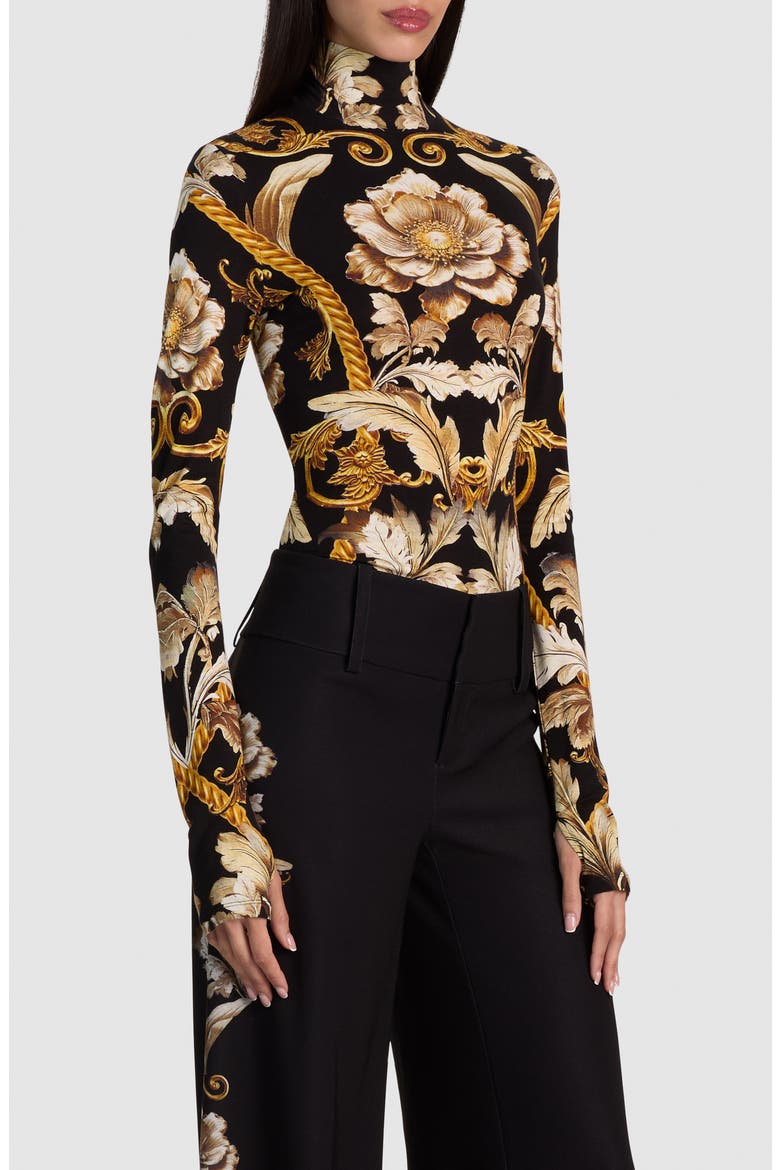 Delaina Turtleneck Top, Alternate, color, NOIR ELEGANCE OFF WHITE