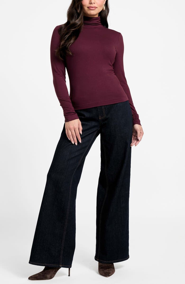 Marciano Astrid Turtleneck Top, Alternate, color, Dark Purple