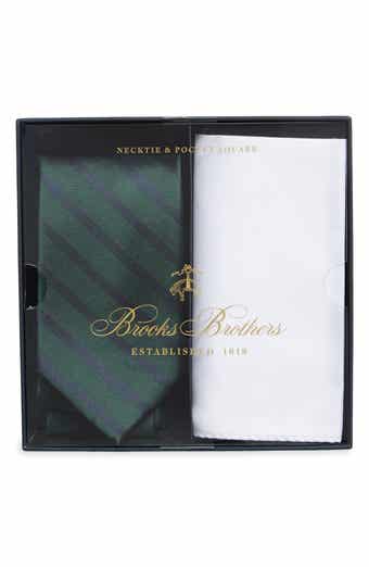 Mini Track Stripe Tie & Pocket Square Set