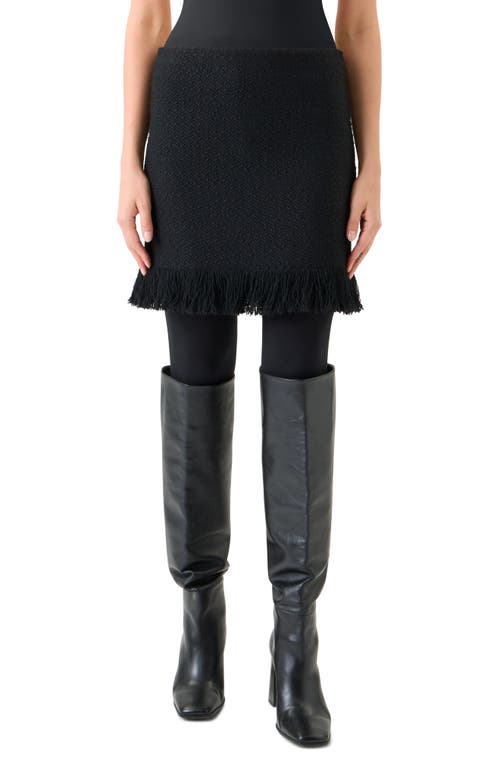 Akris Punto Fringe Bouclé Tweed Skirt In Black