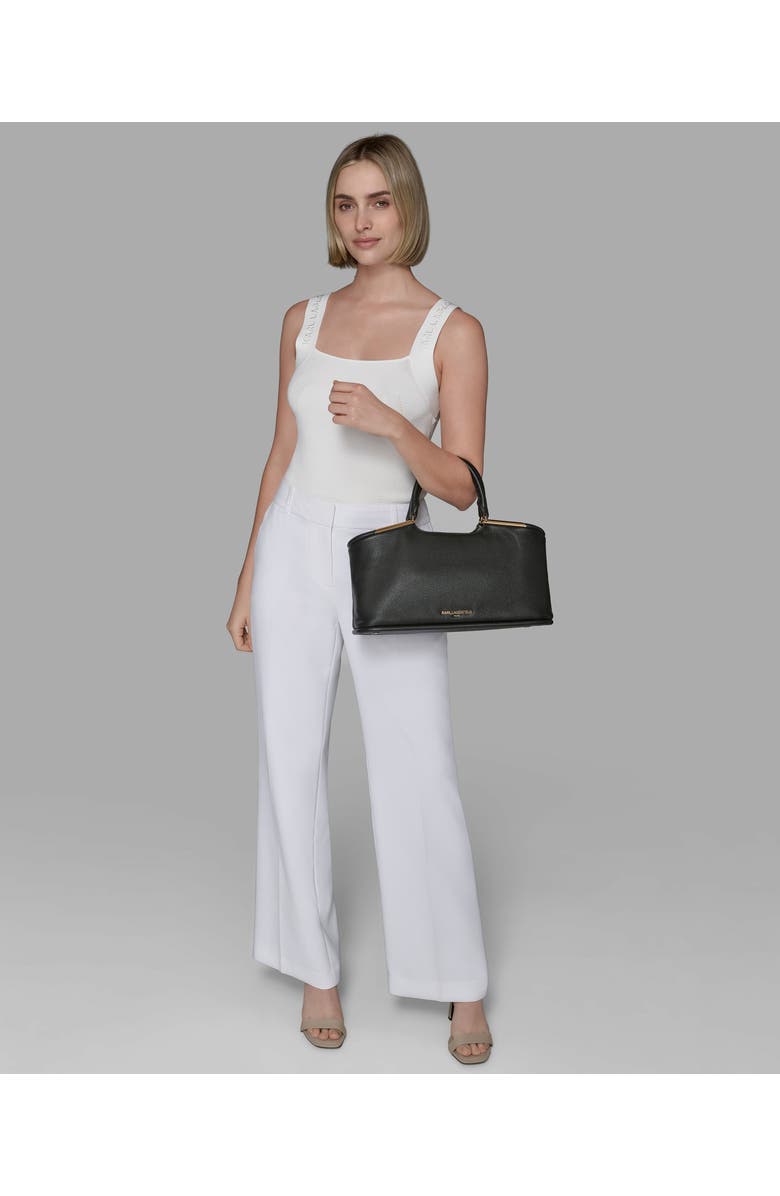 KARL LAGERFELD PARIS Valerie Satchel, Alternate, color, Black/Gold