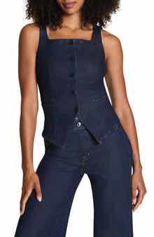 Cotton Blend Denim Top