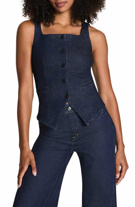 Cotton Blend Denim Top