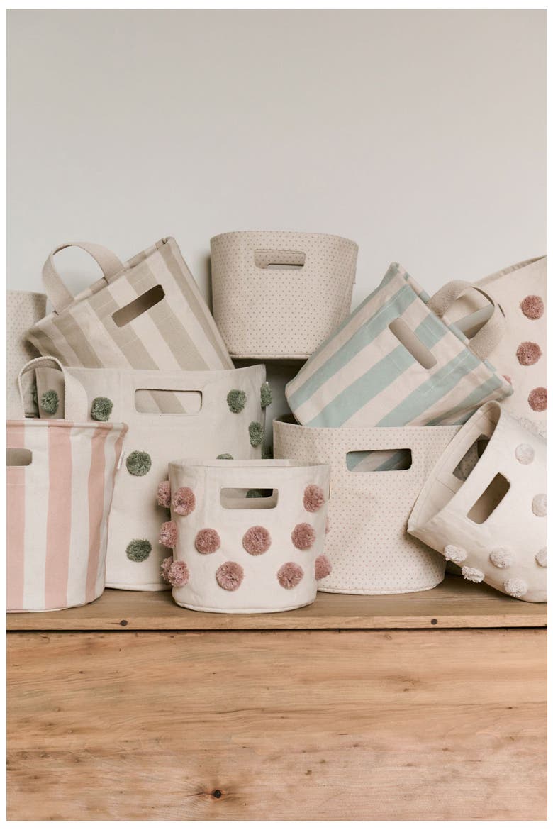 Tapered Cotton Canvas Hamper, Alternate, color, BLUSH