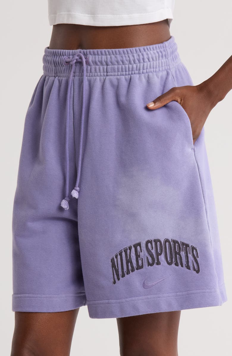 Nike Sportswear Phoenix French Terry Drawstring Shorts, Alternate, color, Dusty Amethyst