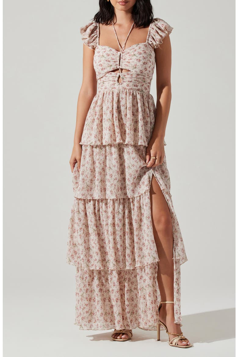 Emmeline Floral Tiered Dress, Main, color, PINK PETITE FLORAL