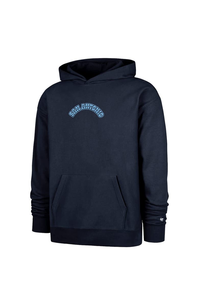 '47 Men's '47  Navy San Antonio Spurs 2024/25 City Edition Double Crossover Foundation Pullover Hoodie, Alternate, color, 