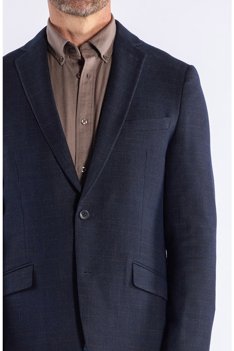Windowpane Knit Sport Coat, Alternate, color, NAVY